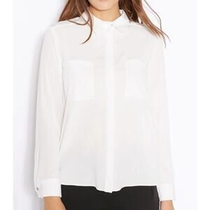 Topshop Pocket Detail Button Down Shirt in White